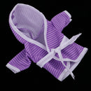 Casual Purple Stripe Bathrobe Clothes For Mellchan Baby Doll 9-11inch Girl Doll Hooded Jacket Coat