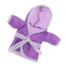 Casual Purple Stripe Bathrobe Clothes For Mellchan Baby Doll 9-11inch Girl Doll Hooded Jacket Coat