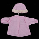 Stylish Round Collar Dress Hat Pajama Suit For Mellchan Newborn Baby Dolls Clothes Accessories Pink