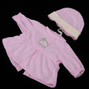Stylish Round Collar Dress Hat Pajama Suit For Mellchan Newborn Baby Dolls Clothes Accessories Pink