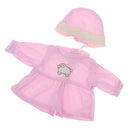 Stylish Round Collar Dress Hat Pajama Suit For Mellchan Newborn Baby Dolls Clothes Accessories Pink