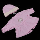 Stylish Round Collar Dress Hat Pajama Suit For Mellchan Newborn Baby Dolls Clothes Accessories Pink