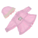 Stylish Round Collar Dress Hat Pajama Suit For Mellchan Newborn Baby Dolls Clothes Accessories Pink
