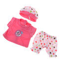 Lovely T-shirt Hat Pants Outfit for 25cm Mellchan Doll Baby Girl Dolls Clothing Accessory