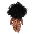 Realistic Vinyl Baby Girl Doll - Reborn 12inch African American Doll - Black Curly Hair Kids Birthday Gift Festival Present