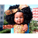 Realistic Vinyl Baby Girl Doll - Reborn 12inch African American Doll - Black Curly Hair Kids Birthday Gift Festival Present