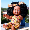 Realistic Vinyl Baby Girl Doll - Reborn 12inch African American Doll - Black Curly Hair Kids Birthday Gift Festival Present