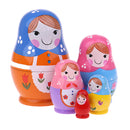 Handmade Girls Russian Babushka Matryoshka Nesting Dolls Kit 5 Pieces Kids Birthday Gift Christmas Ornaments