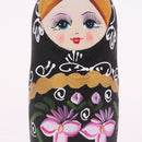 Black Russian Nesting Doll Babushka Matryoshka Stacking Dolls Set 5 Pieces Xmas Gift Christmas Decorations