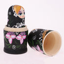 Black Russian Nesting Doll Babushka Matryoshka Stacking Dolls Set 5 Pieces Xmas Gift Christmas Decorations
