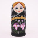Black Russian Nesting Doll Babushka Matryoshka Stacking Dolls Set 5 Pieces Xmas Gift Christmas Decorations