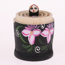Black Russian Nesting Doll Babushka Matryoshka Stacking Dolls Set 5 Pieces Xmas Gift Christmas Decorations