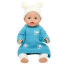 For 18 Inch American Girl Doll - Doll Winter Fashion Cute Sweater Skirt Hat Socks Outfits Fit for Girls Doll Best Gift -Blue