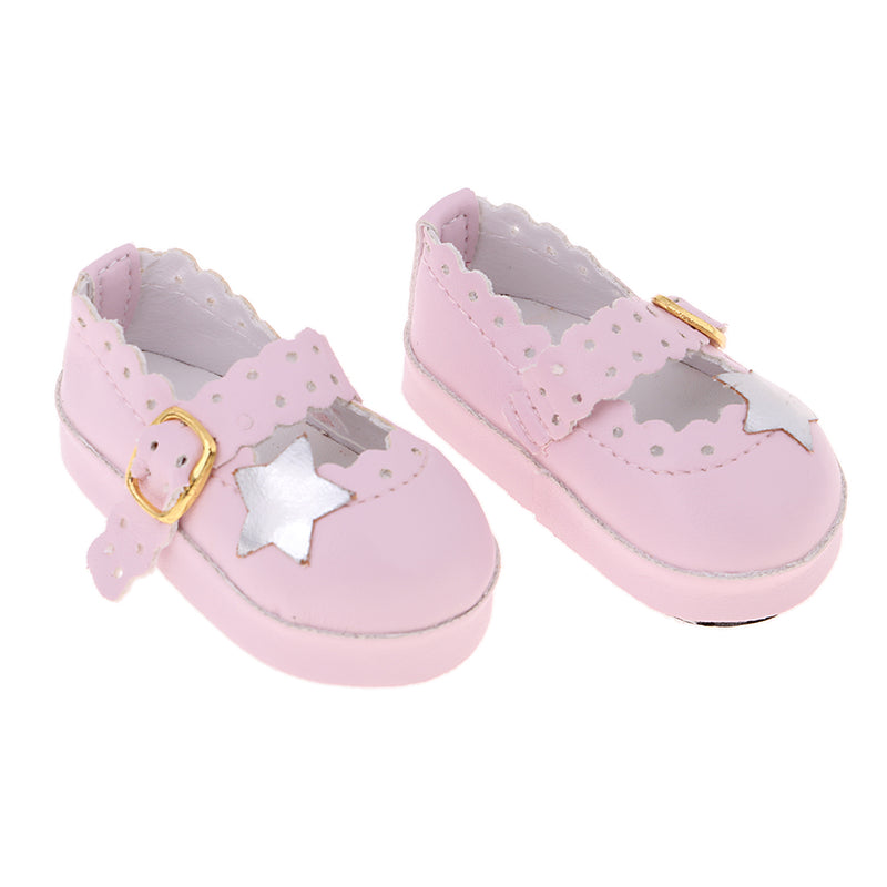 1/3 BJD Girl Dolls Princess Shoes - PU Leather Belt Casual Flats - for LUTS for DOD for Lolita Dolls Party Clothing Accessory Pink