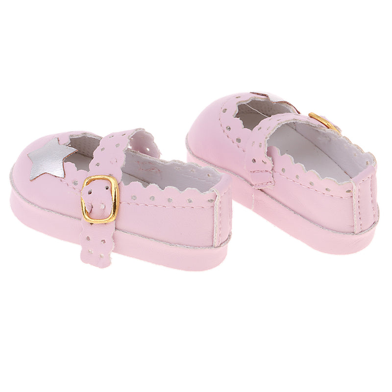 1/3 BJD Girl Dolls Princess Shoes - PU Leather Belt Casual Flats - for LUTS for DOD for Lolita Dolls Party Clothing Accessory Pink