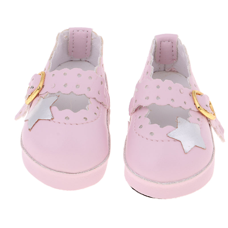 1/3 BJD Girl Dolls Princess Shoes - PU Leather Belt Casual Flats - for LUTS for DOD for Lolita Dolls Party Clothing Accessory Pink