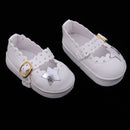 1/3 BJD Girl Dolls Princess Shoes - PU Leather Belt Casual Flats - for LUTS for DOD for Lolita Dolls Party Clothing Accessory White