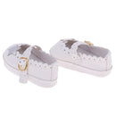 1/3 BJD Girl Dolls Princess Shoes - PU Leather Belt Casual Flats - for LUTS for DOD for Lolita Dolls Party Clothing Accessory White