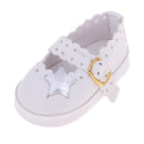 1/3 BJD Girl Dolls Princess Shoes - PU Leather Belt Casual Flats - for LUTS for DOD for Lolita Dolls Party Clothing Accessory White