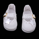 1/3 BJD Girl Dolls Princess Shoes - PU Leather Belt Casual Flats - for LUTS for DOD for Lolita Dolls Party Clothing Accessory White