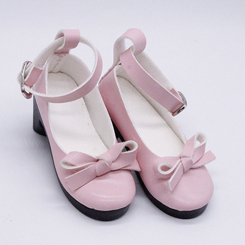 1/3 BJD Girl Dolls Princess Shoes - PU Leather Block High Heels - for LUTS for DOD for Lolita Dolls Party Clothing Accessory Pink