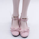 1/3 BJD Girl Dolls Princess Shoes - PU Leather Block High Heels - for LUTS for DOD for Lolita Dolls Party Clothing Accessory Pink