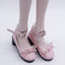 1/3 BJD Girl Dolls Princess Shoes - PU Leather Block High Heels - for LUTS for DOD for Lolita Dolls Party Clothing Accessory Pink