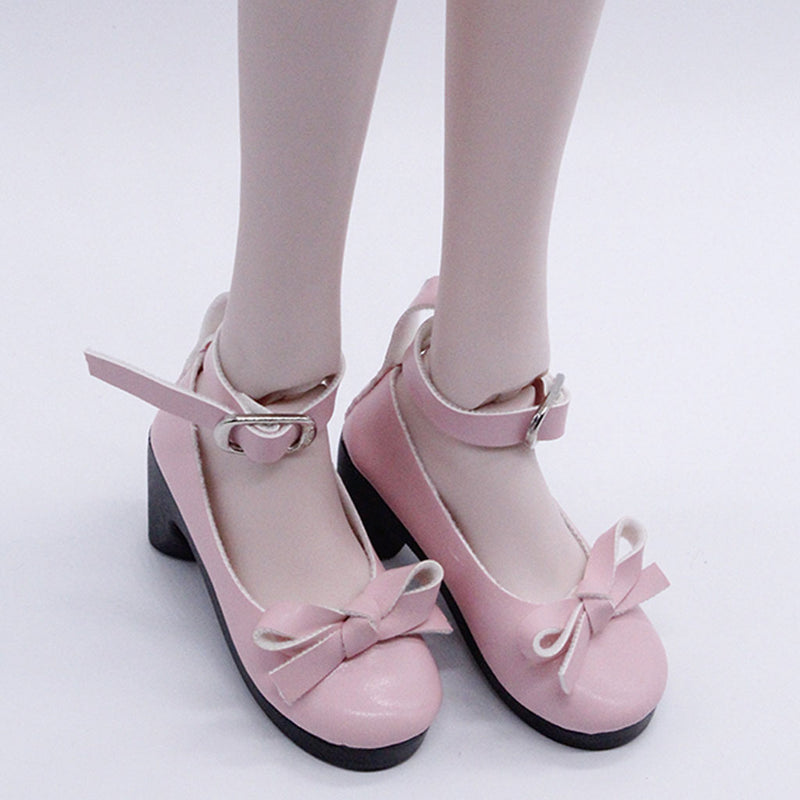 1/3 BJD Girl Dolls Princess Shoes - PU Leather Block High Heels - for LUTS for DOD for Lolita Dolls Party Clothing Accessory Pink