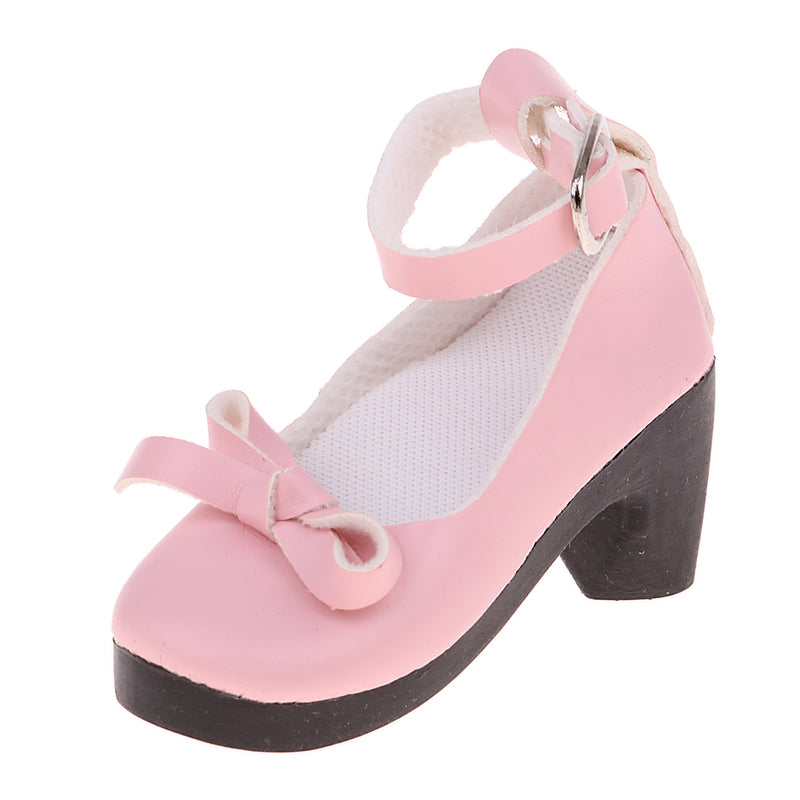 1/3 BJD Girl Dolls Princess Shoes - PU Leather Block High Heels - for LUTS for DOD for Lolita Dolls Party Clothing Accessory Pink