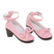 1/3 BJD Girl Dolls Princess Shoes - PU Leather Block High Heels - for LUTS for DOD for Lolita Dolls Party Clothing Accessory Pink