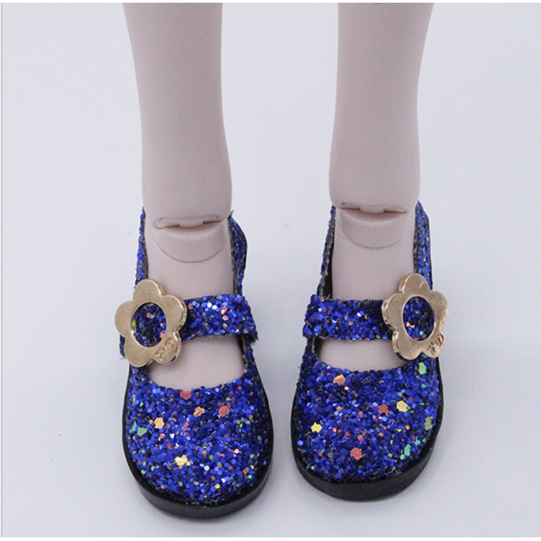 1/3 BJD Girl Dolls Shoes - PU Leather Sequin High Heels - for LUTS for DOD for Lolita Dolls Party Clothing Accessory Navy Blue