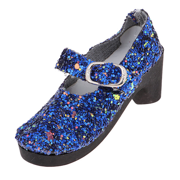 1/3 BJD Girl Dolls Shoes - PU Leather Sequin High Heels - for LUTS for DOD for Lolita Dolls Party Clothing Accessory Navy Blue