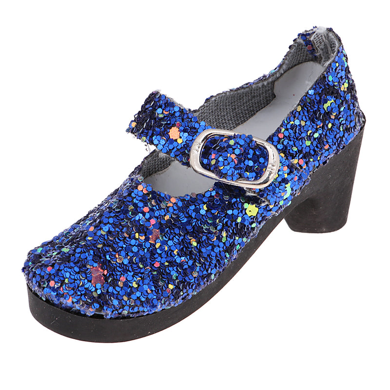 1/3 BJD Girl Dolls Shoes - PU Leather Sequin High Heels - for LUTS for DOD for Lolita Dolls Party Clothing Accessory Navy Blue