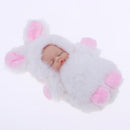 Fluffy Key Ring Keychain Sleeping Doll Bag Car Hanging Ornament Pendant Xmas Gift -White