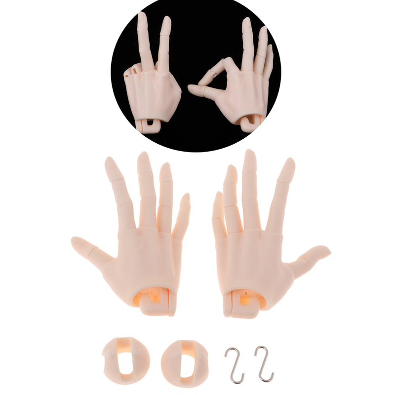 1/3 Ball Jointed Hands Pink Skin Flexible 15 Joints for LUTS Uncle SSDF DOD ID72 Doll Custom Accessories