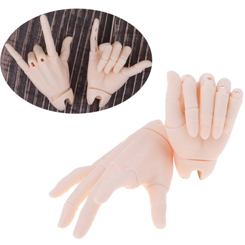 1/3 Ball Jointed Hands Pink Skin Flexible 15 Joints for LUTS Uncle SSDF DOD ID72 Doll Custom Accessories