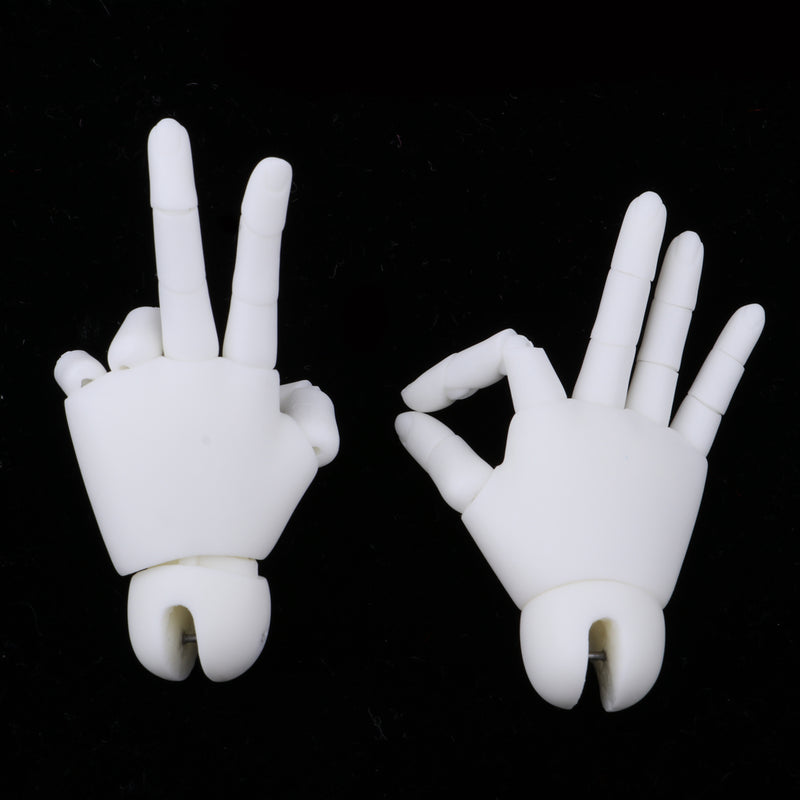 1/4 Doll Hand Model Toy Lifelike Resin Doll Jointed Hand Toy Gift for Christmas Halloween Gift Toy Party Decor, White Skin