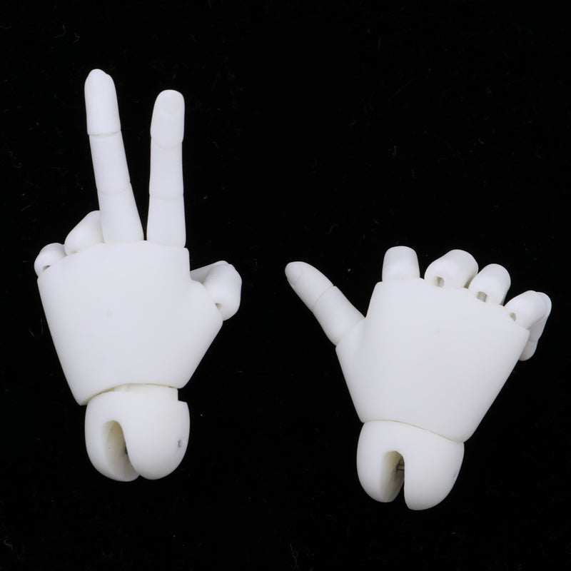 1/4 Doll Hand Model Toy Lifelike Resin Doll Jointed Hand Toy Gift for Christmas Halloween Gift Toy Party Decor, White Skin