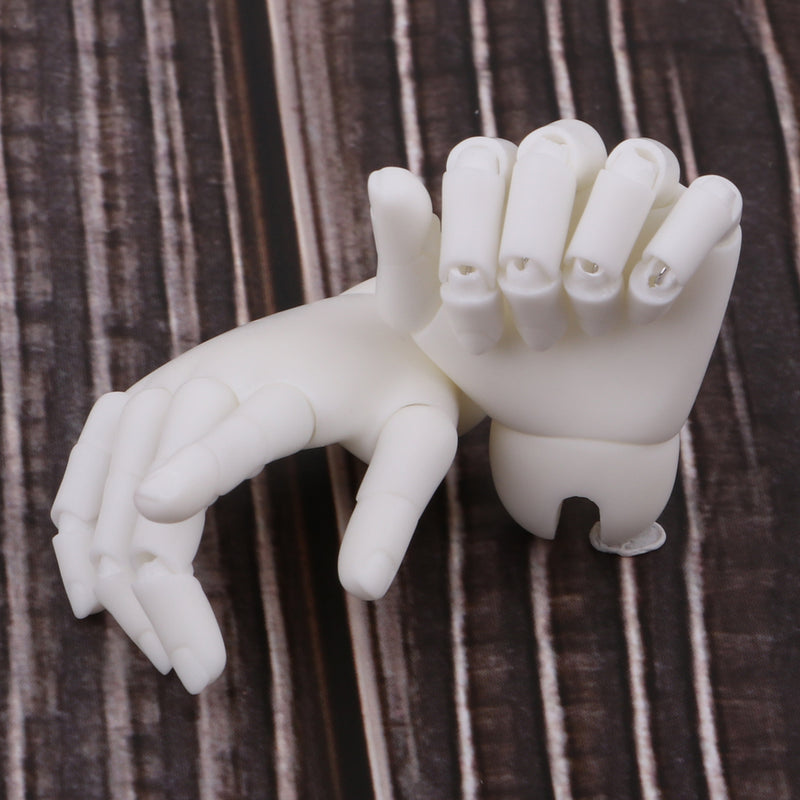 1/4 Doll Hand Model Toy Lifelike Resin Doll Jointed Hand Toy Gift for Christmas Halloween Gift Toy Party Decor, White Skin