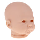 Real Soft Vinyl 20inch Reborn Awake Baby Doll Newborn Unpainted Head Sculpt Kit DIY Accs