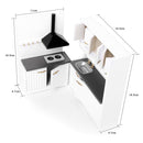 European Style 1/12 Dolls House Kitchen Cupboard Cabinet Kit - Stove Cabinet & Sink Cabinet Â– Kitchen Dining Room Accessories