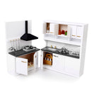 European Style 1/12 Dolls House Kitchen Cupboard Cabinet Kit - Stove Cabinet & Sink Cabinet Â– Kitchen Dining Room Accessories