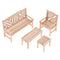1/12 Dollhouse Miniature Unpainted Furniture Garden Park Decor Bench Chair Table Stool Set Kids Pretend Play Toy