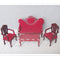 1/12 Dollhouse Miniature Living Room Furniture Garden Decor Wine Red Sofa Couch Set Kids Pretend Play Toy