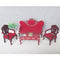 1/12 Dollhouse Miniature Living Room Furniture Garden Decor Wine Red Sofa Couch Set Kids Pretend Play Toy
