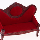 1/12 Dollhouse Miniature Living Room Furniture Garden Decor Wine Red Sofa Couch Set Kids Pretend Play Toy