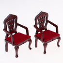 1/12 Dollhouse Miniature Living Room Furniture Garden Decor Wine Red Sofa Couch Set Kids Pretend Play Toy