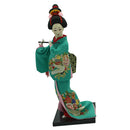 12inch Japanese Kimono Geisha Doll Kokeshi Handicraft Home Decoration Green Clothes