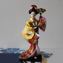 12inch Japanese Kimono Geisha Doll Kokeshi Handicraft Home Decoration Yellow Clothes