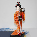 12inch Japanese Kimono Geisha Doll Kokeshi Handicraft Home Decoration Orange Clothes